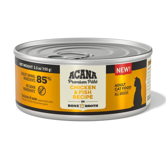 ACANA Premium Pate Chicken & Fish Recipen in Bone Broth Wet Cat Food 5.5 oz Cans - Case of 12 product detail number 1.0