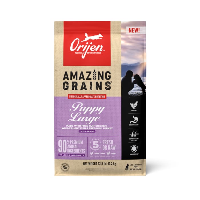 ORIJEN Amazing Grains Puppy Large Breed Dry Dog Food 22.5 lb Bag  product detail number 1.0
