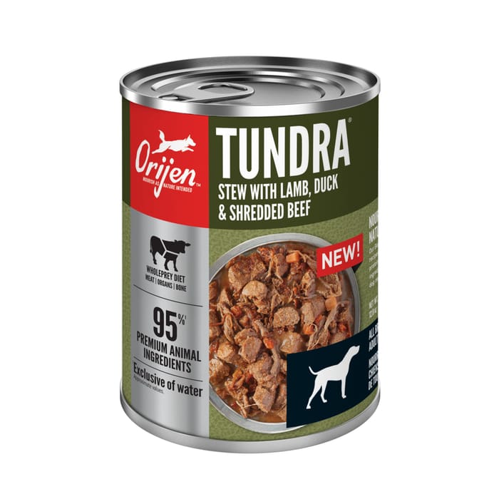ORIJEN Premium Tundra Stew Recipe with Shredded Beef, Duck, & Lamb Wet Dog Food 12.8 oz Cans - Case of 12 product detail number 1.0