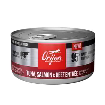 ORIJEN Tuna, Salmon + Beef Entree in Bone Broth Wet Cat Food 3 oz Can - Case of 24-product-tile