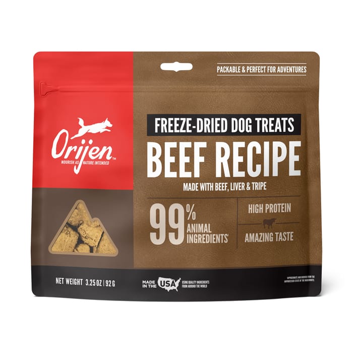 ORIJEN Ranch-Raised Beef Freeze-Dried Dog Treats 3.25 oz Bag product detail number 1.0
