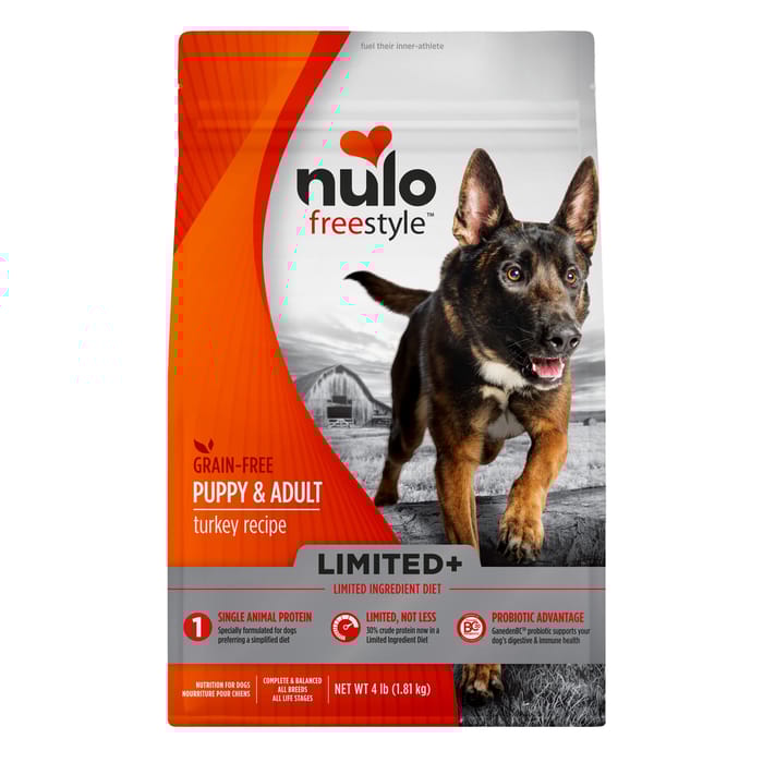Nulo FreeStyle Limited+ Puppy & Adult Grain-Free Turkey Dry Dog Food 4 lb Bag product detail number 1.0