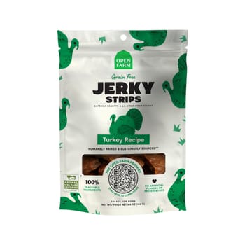 Open Farm Grain Free Jerky Strips Turkey Recipe Dog Treats 5.6 oz Bag-product-tile