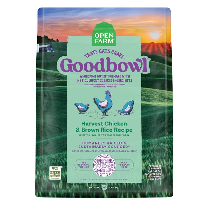 Open Farm Goodbowl Harvest Chicken & Brown Rice Recipe Dry Cat Food 7 lb Bag product detail number 1.0