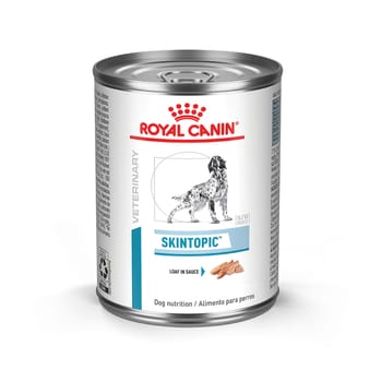 Royal Canin Veterinary Diet Canine Skintopic Adult Loaf in Sauce Wet Dog Food - 13.5 oz Cans - Case of 24-product-tile