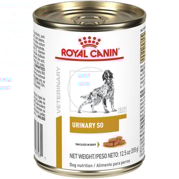 Royal Canin Veterinary Diet Canine Urinary SO Thin Slices in Gravy Wet Dog Food - 12.5 oz Cans - Case of 24-product-tile