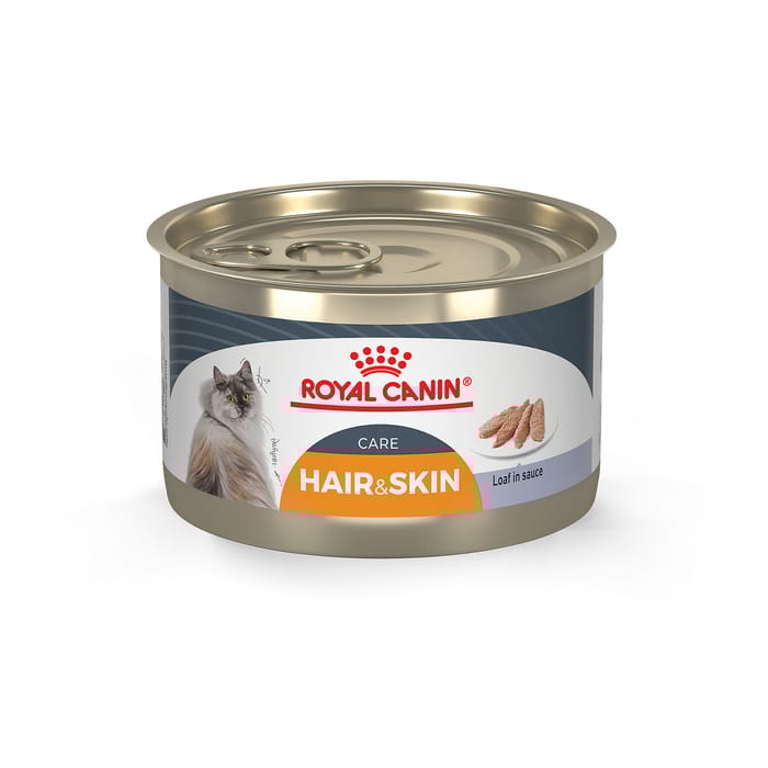 Royal Canin Feline Care Nutrition Hair & Skin Care Loaf In Sauce Adult Wet Cat Food - 5.1 oz Cans - Case of 24 product detail number 1.0