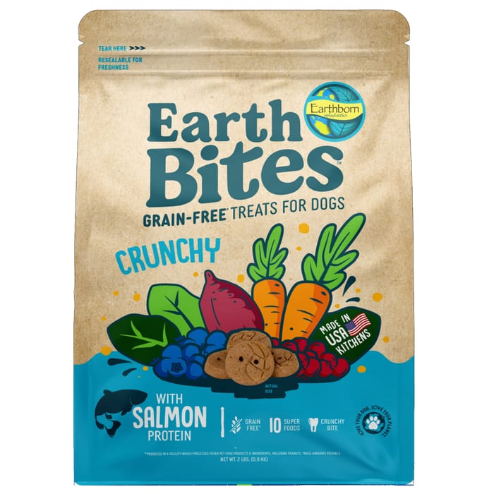 Earthborn Holistic Earth Bites Crunchy Salmon Protein Grain Free Dog Treats 2 lb Bag product detail number 1.0
