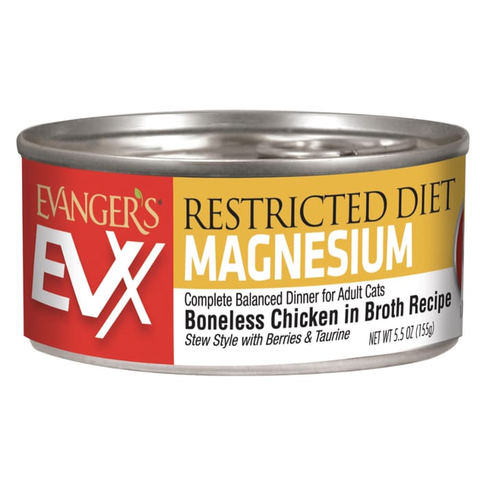 Evangers EVX Restricted Diet Controlled Magnesium Boneless Chicken Recipe Wet Cat Food - 5.5oz Cans - Case of 24 product detail number 1.0