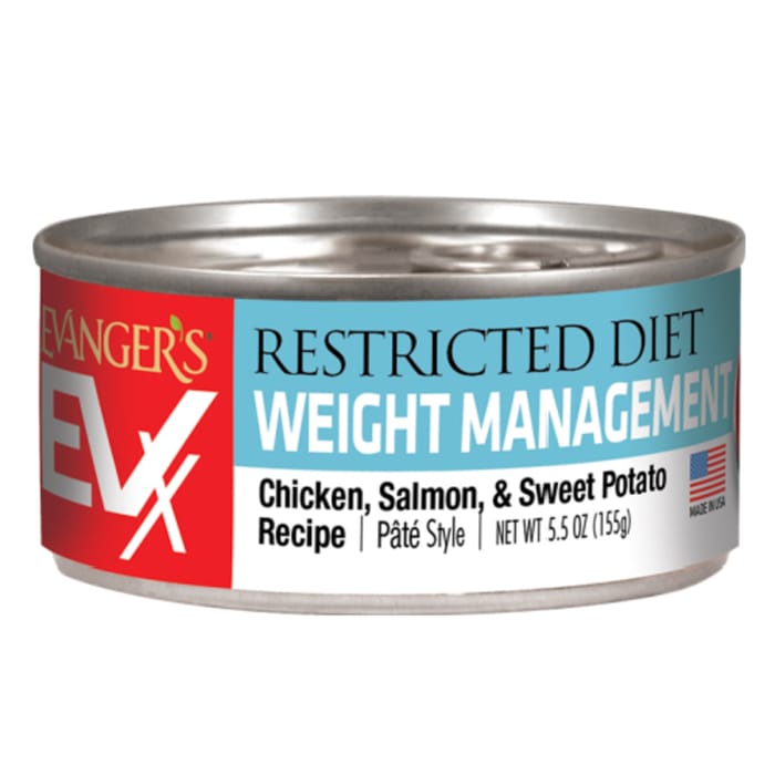 Evangers EVX Restricted Diet Weight Management Chicken, Salmon & Sweet Potato Recipe Wet Cat Food - 5.5oz Cans - Case of 24 product detail number 1.0