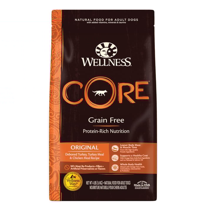 Wellness CORE Natural Grain Free Original Turkey & Chicken Dry Dog Food - 4 lb Bag product detail number 1.0