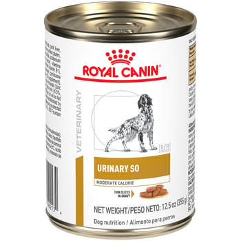 Royal Canin Veterinary Diet Canine Urinary SO Moderate Calorie Thin Slices in Gravy Wet Dog Food - 12.5 oz Cans - Case of 12-product-tile