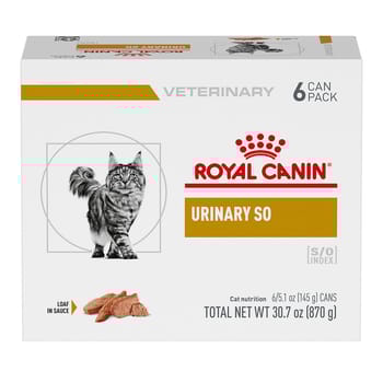 Royal Canin Veterinary Diet Feline Urinary SO Loaf in Sauce Wet Cat Food - 5.1 oz Cans - Case of 6-product-tile