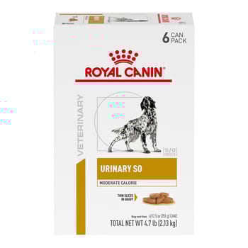 Royal Canin Veterinary Diet Canine Urinary SO Moderate Calorie Thin Slices in Gravy Wet Dog Food - 12.5 oz Cans - Pack of 6-product-tile