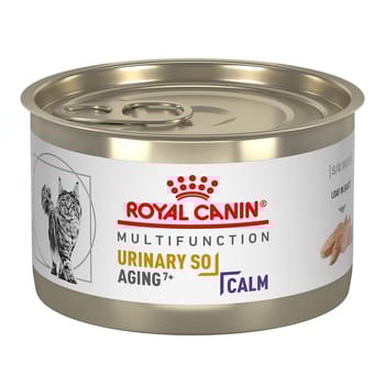 Royal Canin Veterinary Diet Adult Feline Multifunction Urinary SO Aging 7+ and Calm Loaf in Sauce Canned Wet Cat Food - 5.1 oz Cans - Case of 24-product-tile