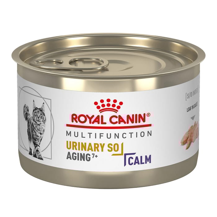 Royal Canin Veterinary Diet Adult Feline Multifunction Urinary SO Aging 7+ and Calm Loaf in Sauce Canned Wet Cat Food - 5.1 oz Cans - Case of 24 product detail number 1.0