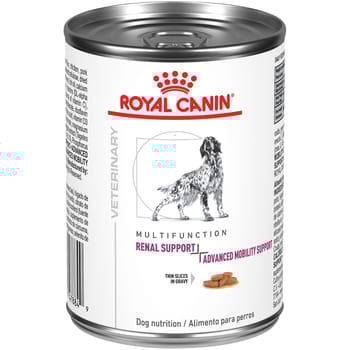 Royal Canin Veterinary Diet Adult Canine Multifunction Renal Support + Advanced Mobility Support Thin Slices in Gravy Canned Wet Dog Food - 13 oz Cans - Case of 24-product-tile