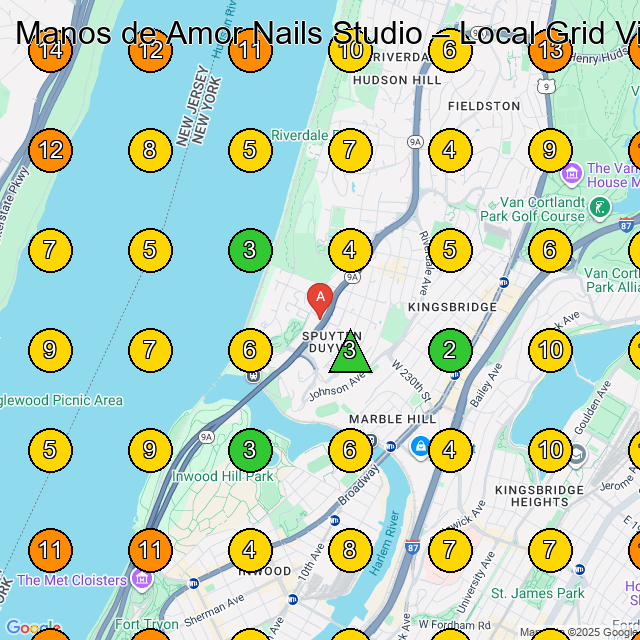 Manos de Amor Nails Studio GeoGrid ranking map for Centro De Estã©Tica in Englewood