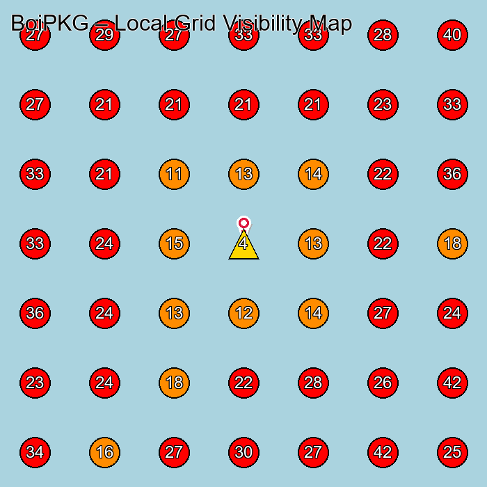 BoiPKG GeoGrid visibility map for Clothing Store in None
