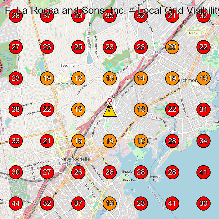 F. La Rocca and Sons, Inc. GeoGrid visibility map for Painter in New Rochelle