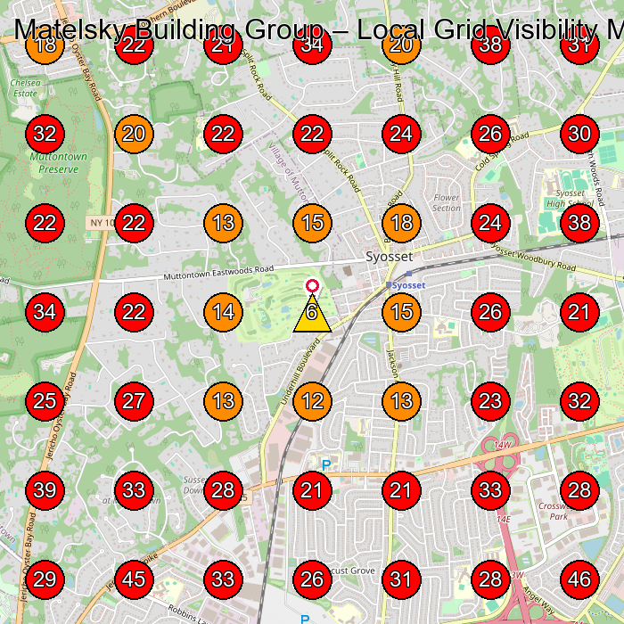 Matelsky Building Group GeoGrid visibility map for Property Maintenance in Syosset