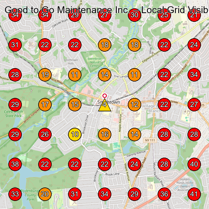 Good to Go Maintenance Inc. GeoGrid visibility map for General Contractor in Commack