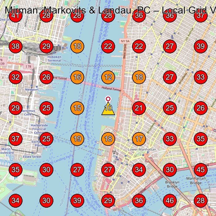 Mirman, Markovits & Landau, PC GeoGrid visibility map for Personal Injury Attorney in New York