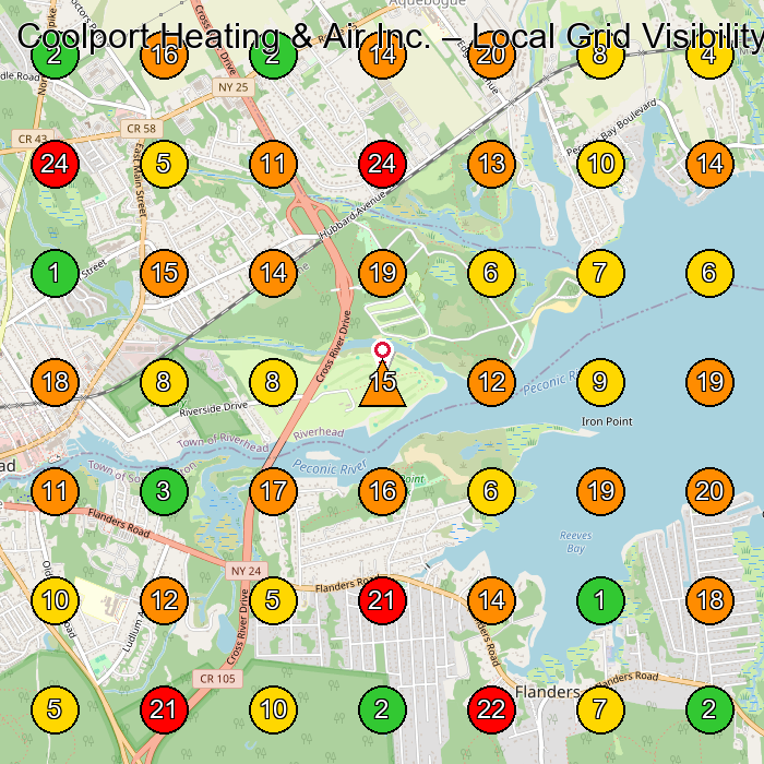 Coolport Heating & Air Inc. Hvac Contractor GeoGrid ranking map for None