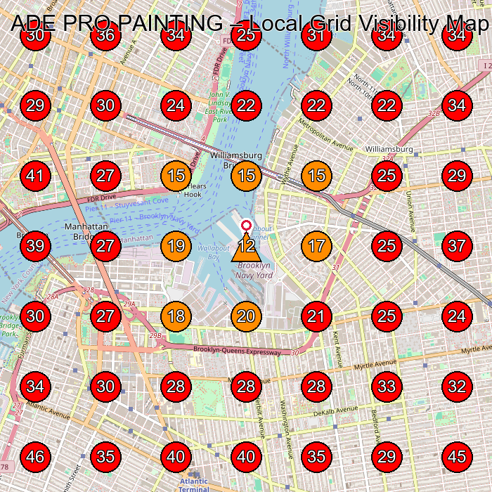 ADE PRO PAINTING GeoGrid visibility map for House Cleaning Service in None