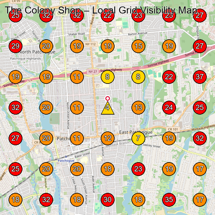 The Colony Shop GeoGrid visibility map for Children'S Clothing Store in None