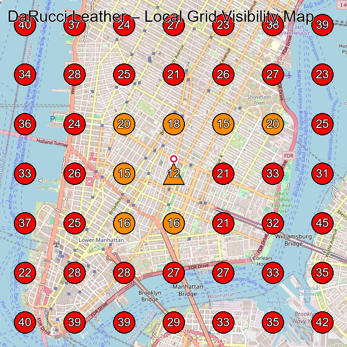 DaRucci Leather GeoGrid visibility map for Manufacturer in New York