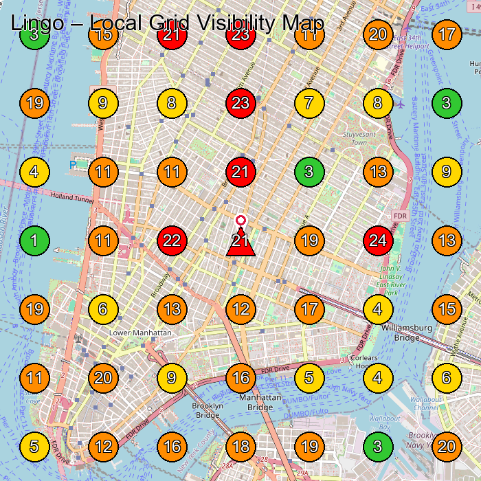 Lingo Women'S Clothing Store GeoGrid ranking map for New York NY