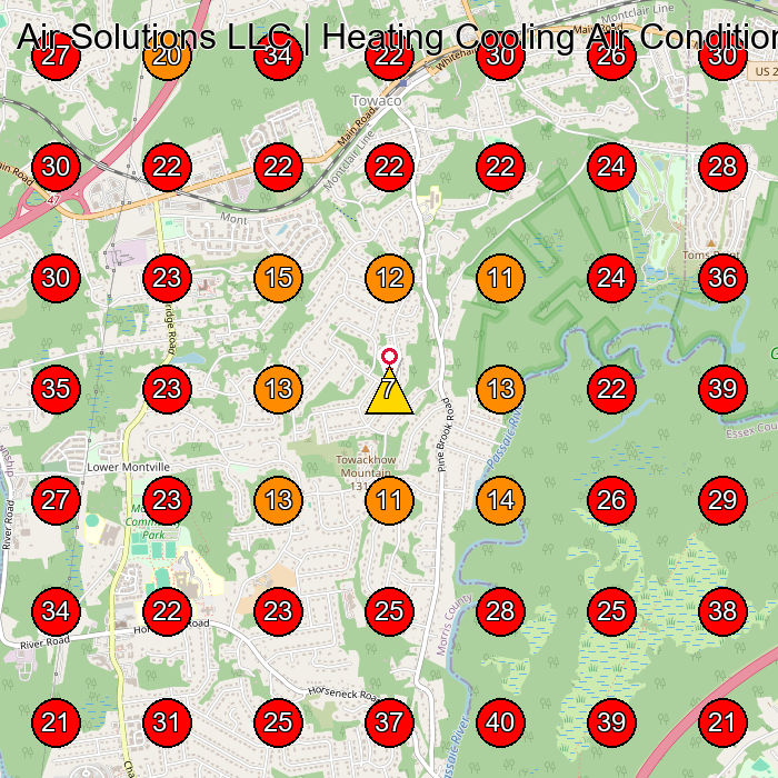Air Solutions LLC | Heating Cooling Air Conditioning GeoGrid visibility map for Hvac Contractor in Towaco