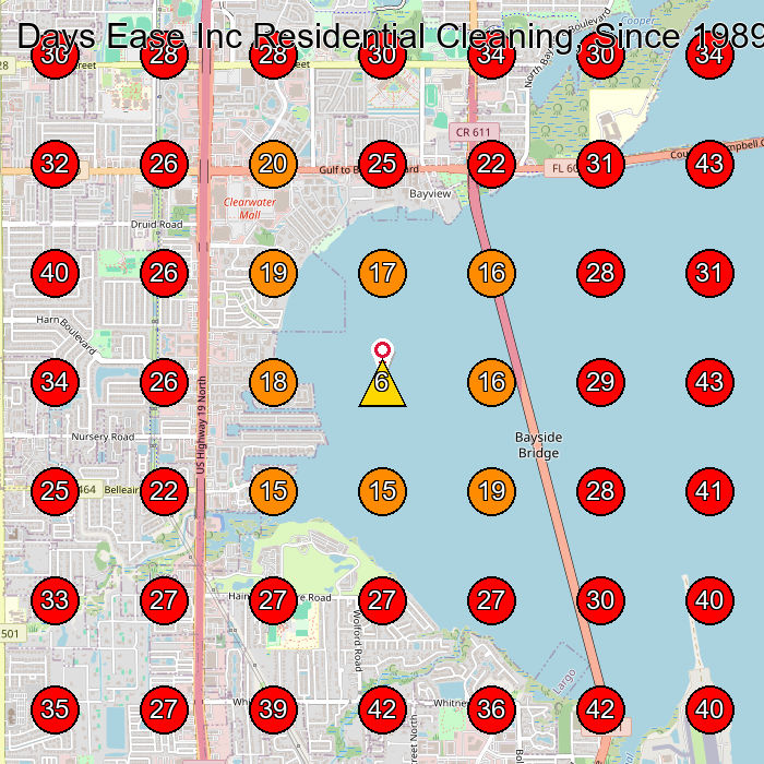 Days Ease Inc Residential Cleaning, Since 1989 GeoGrid visibility map for House Cleaning Service in None