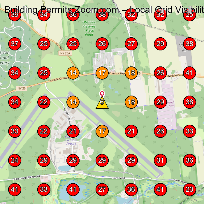 Building Permits Zoom.com GeoGrid visibility map for Construction Company in None