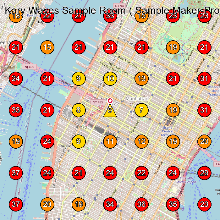 Kary Waves Sample Room ( Sample Maker-Production-Alterations) GeoGrid visibility map for Clothes And Fabric Manufacturer in New York
