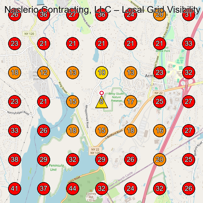Naclerio Contracting, LLC GeoGrid visibility map for Roofing Contractor in None