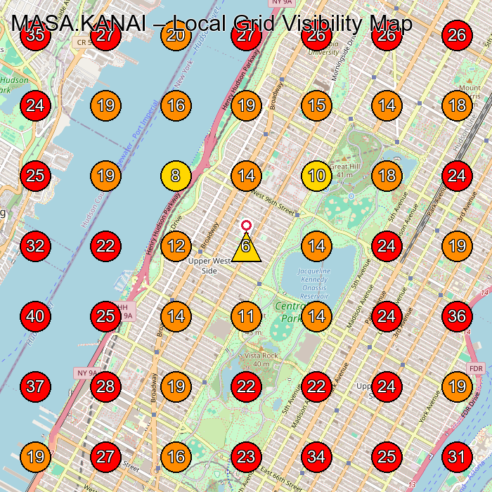 MASA.KANAI GeoGrid visibility map for Hair Salon in New York