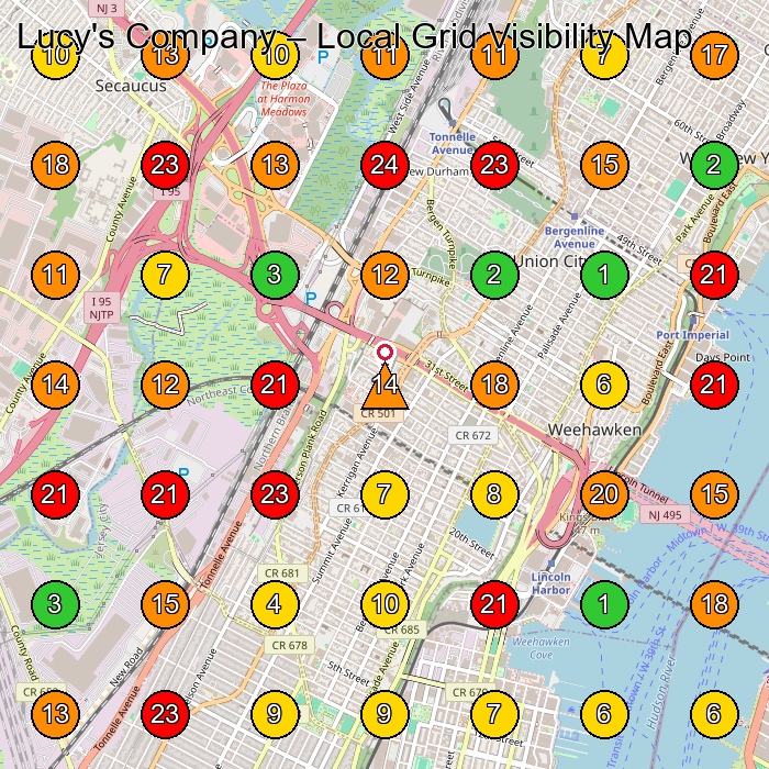 Lucy's Company House Cleaning Service GeoGrid ranking map for None