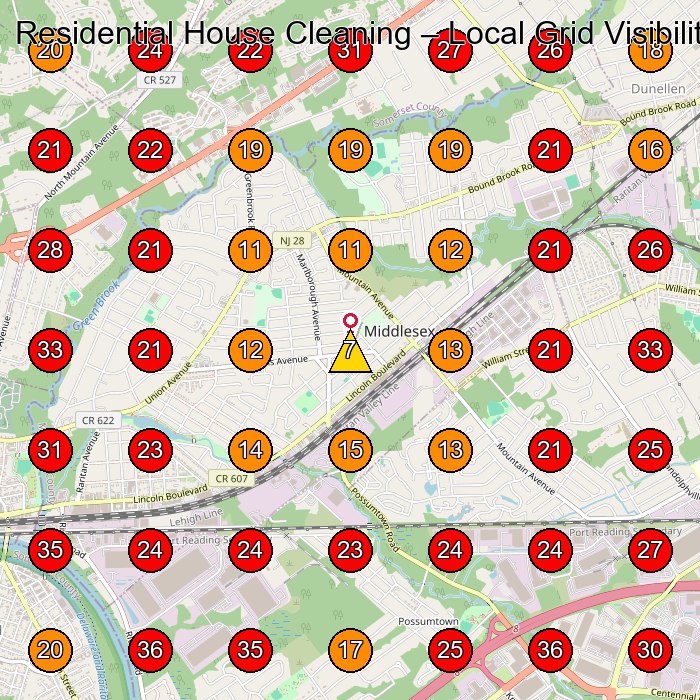 Residential House Cleaning GeoGrid visibility map for House Cleaning Service in None