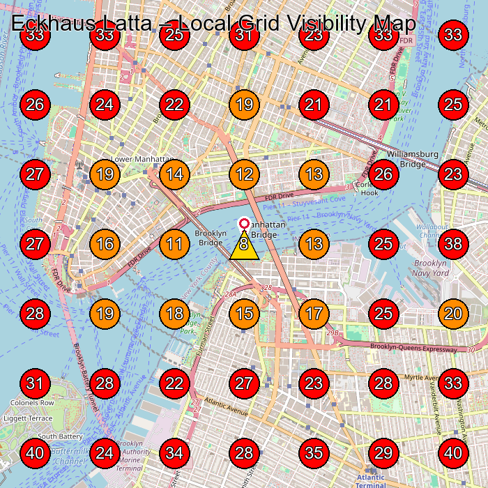 Eckhaus Latta GeoGrid visibility map for Clothing Store in New York