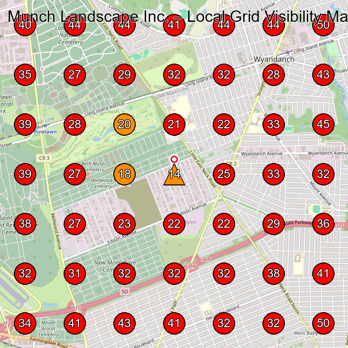 Munch Landscape Inc. GeoGrid visibility map for Landscaper in None