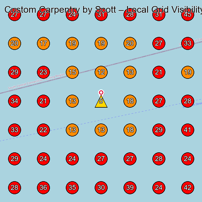Custom Carpentry by Scott GeoGrid visibility map for Dance School in None
