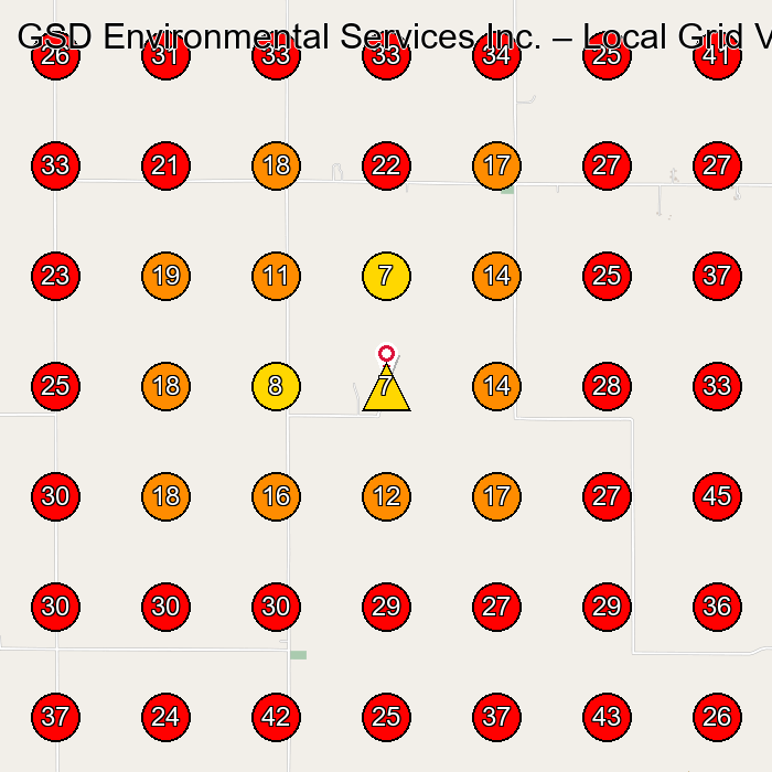 GSD Environmental Services Inc. GeoGrid visibility map for Construction Company in None