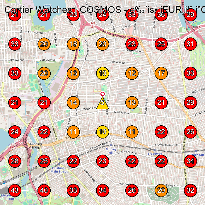 Cartier Watches | COSMOS - e‰´is• iEUR¸i¦ˆ i”ŒeY¬i‹± eª...i’ˆ edeg±i(TM)”i GeoGrid visibility map for Clothing Store in College Point