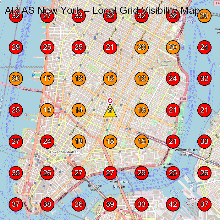 ARIAS New York GeoGrid visibility map for Fashion Designer in Brooklyn