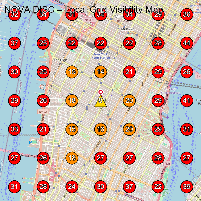 NOVA DISC GeoGrid visibility map for Manufacturer in New York