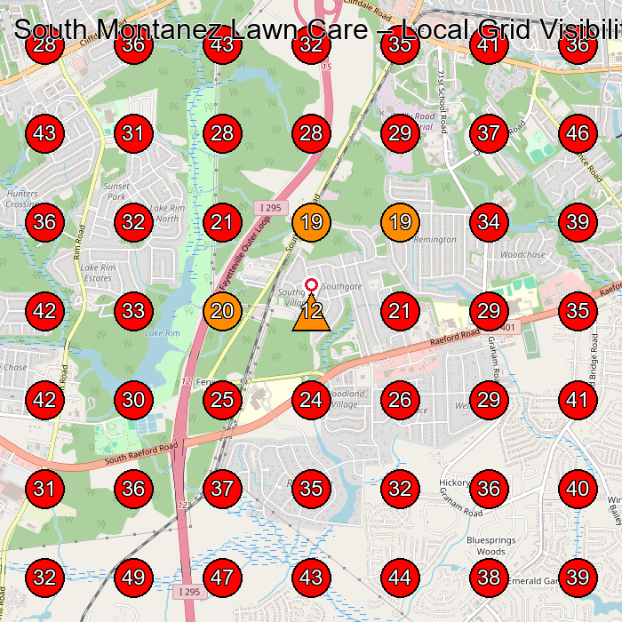 South Montanez Lawn Care GeoGrid visibility map for Hvac Contractor in Hope Mills