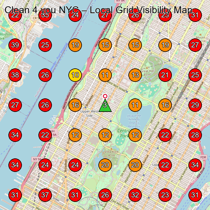 Clean 4 you NYC GeoGrid visibility map for House Cleaning Service in None