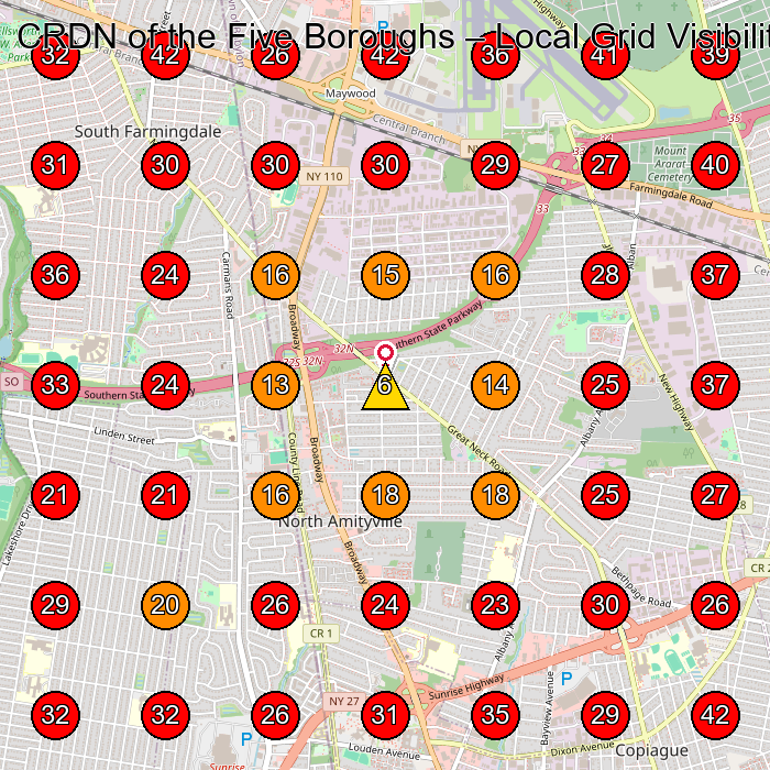 CRDN of the Five Boroughs GeoGrid visibility map for Dry Cleaner in Farmingdale